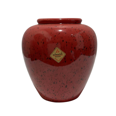 Vintage 1980 Red and Black Speckled Vase Squerich 504-18