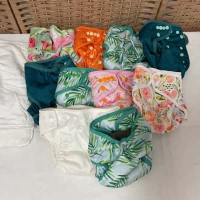  10x Baby reusable adjustable cloth washable nappies Bubakin Papoose toddler liners newborn boy girl kids 