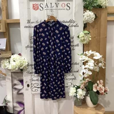 BODEN BRAND! Womens  Size 12 / L Long Sleeve Dress / Midi Dress Blue / Floral / Pink  / White / Yellow! BEAUTIFUL MADE IN MOROCCO LONG SLEEVE DRESS! FLORAL PATTERN ALL OVER! GREAT FOR DRESSING UP OR DOWN! PERFECT FOR ELEVATING YOUR WARDROBE!