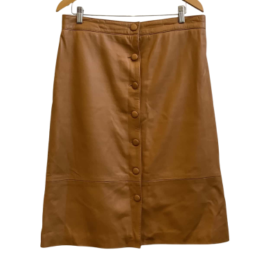 Oxford Womens  Size 14 Leather Midi Skirt Brown