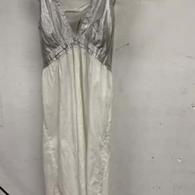Kookai Womens  Size 1 Casual Dress / Sleeveless Dress  / Strapless Dress Silver / White 