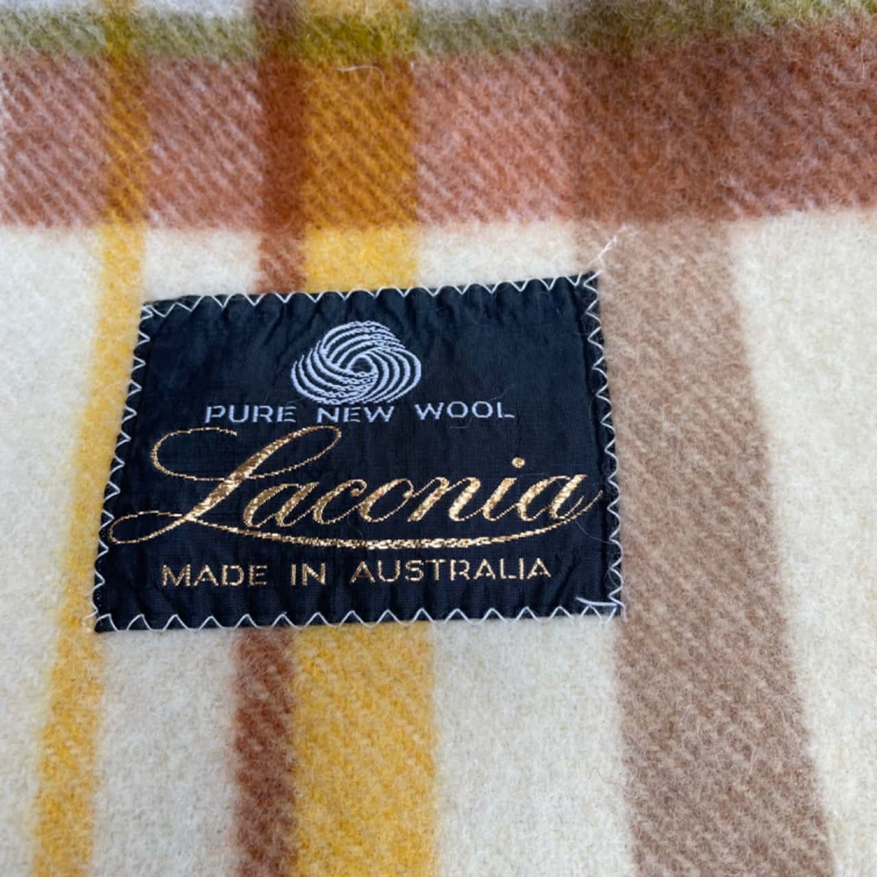Laconia Woollen Blanket. Double in Yellow tones (s)