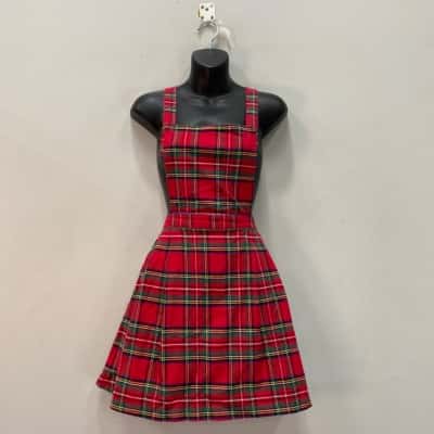Dangerfield Womens  Pinafore Size 10  / Red Tartan 