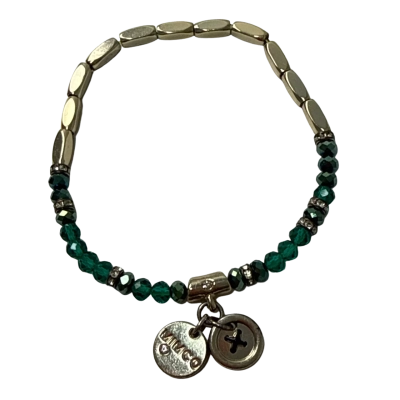 Mimco Beaded Bracelet Gold / Green 