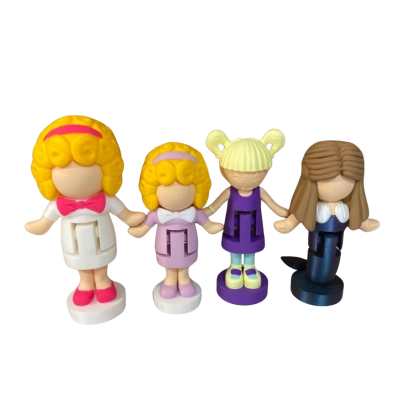 Set Of 4 Polly Pocket 3D Printed Figures