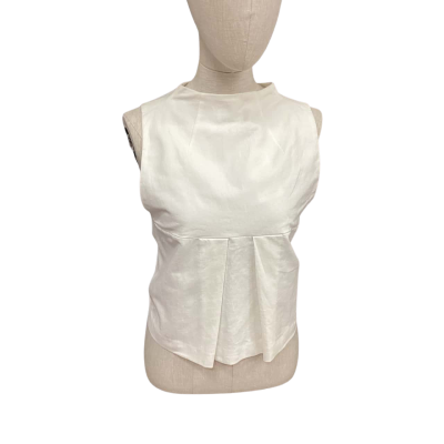 Cue Womens  Size 12 Sleeveless Top White 