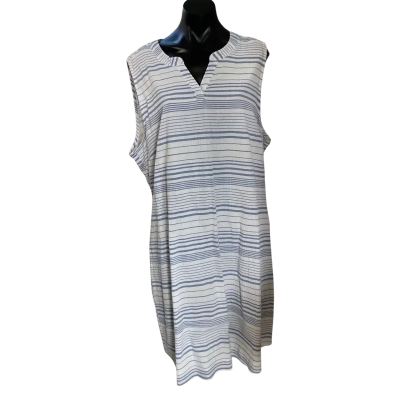 Rivers Womens  Size 22 Casual Dress Blue / Pinstriped / White 