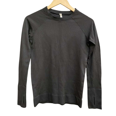 Lululemon Womens Rest Less Ribbed Pullover Size 8 Black  