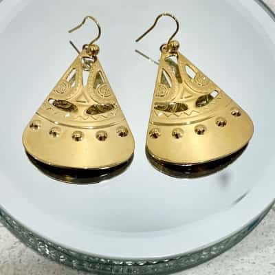 Boho Gold Teadrop Earrings 