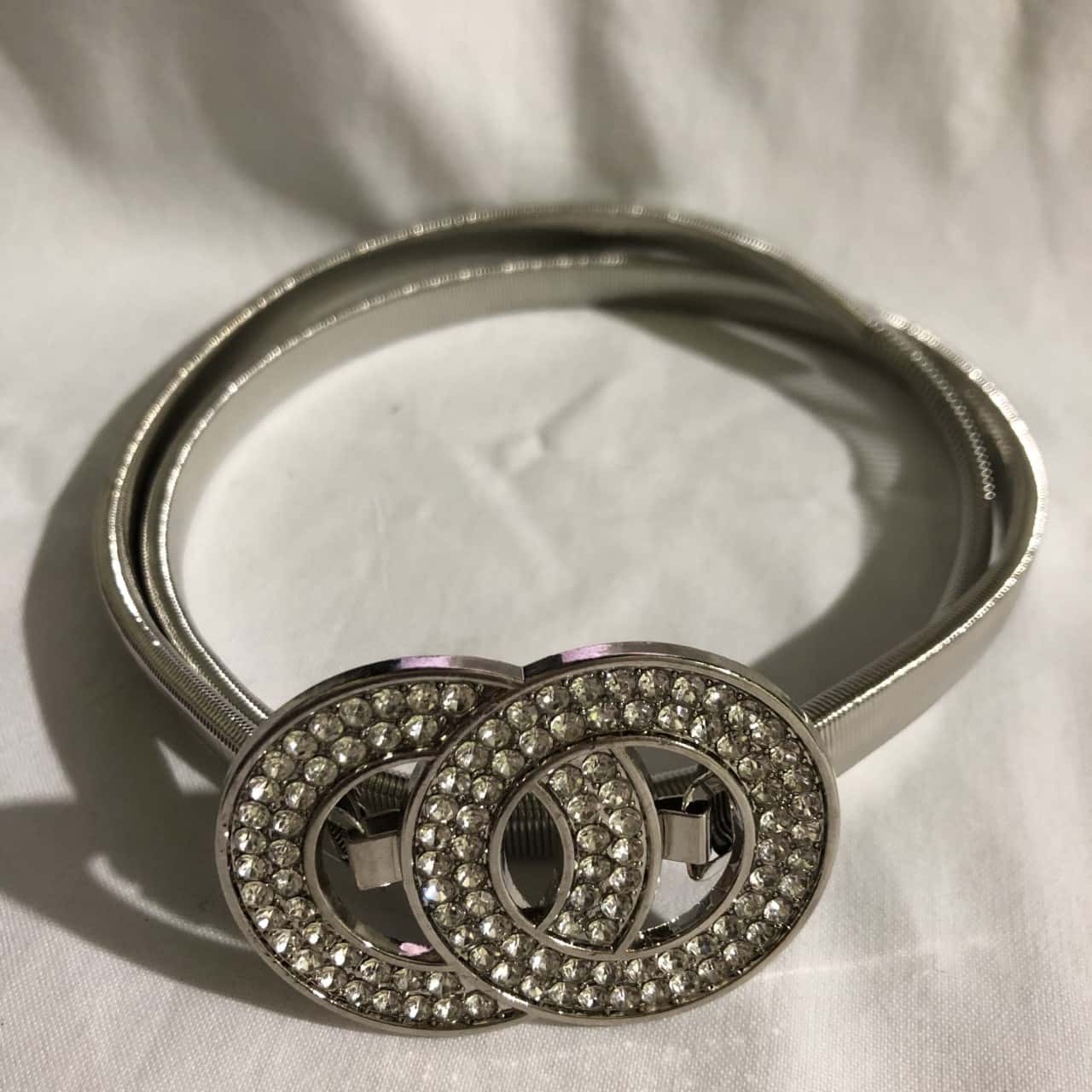 stretchy silver belt