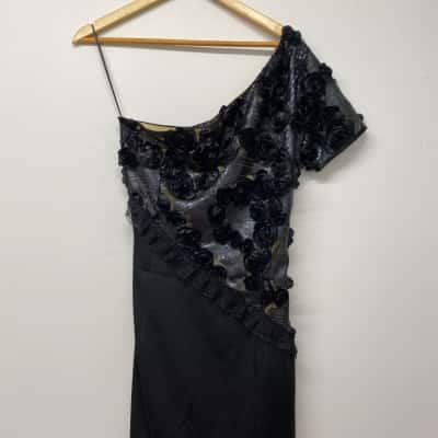  Womens  Size M Formal Dress Black  / Pattern 
