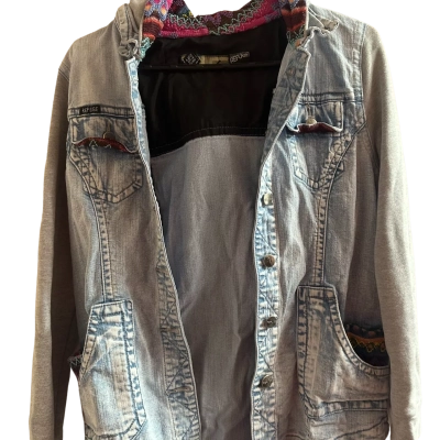Refuge Men's  Size L Denim Jacket Blue / Grey / Multicolored 