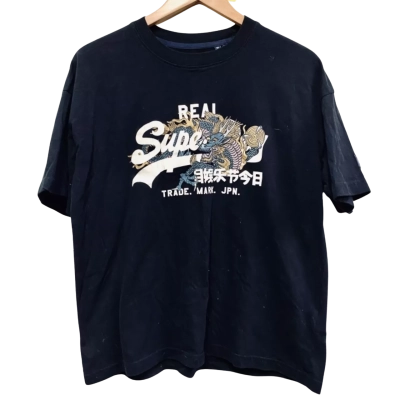 BNWT Superdry, Men’s Size M, Navy Blue, Japanese Dragon Print, Tee-Shirt