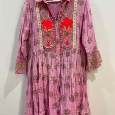 Samsaara   Size XL Midi Dress Pink  