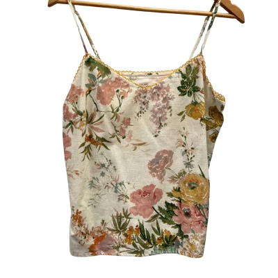  Island the label  Size M Singlet Top Cream / Floral 