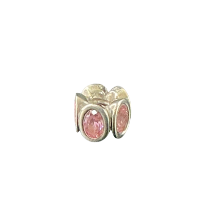 Pandora Womens Oval lights pink stone charm (stamped) Pink  / Silver 