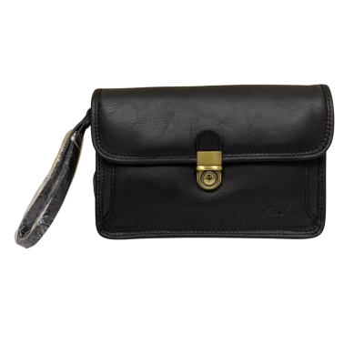  Womens BNWT Black leather Katana man bag