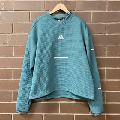 Adidas Womens Running Climawarm Size M Teal Crewneck BNWT