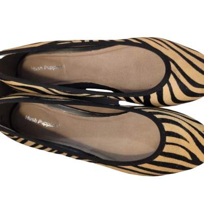Hush Puppies Womens Tirra Zebra Size 10 Beige / Black  