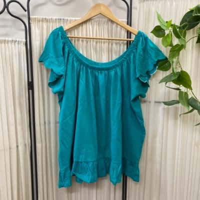 Millers Woman Women's Size 20 Short Sleeve Peplum Tee Jade - New With Tags