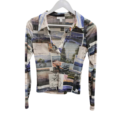 Topshop Womens  Size S Long Sleeve Top Multicoloured 