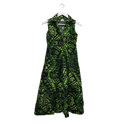Tribal Origin Womens Size S Quirky Retro Green and Black dress 