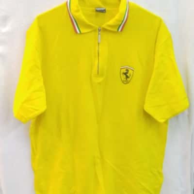 Mens Ferrari Size XL Polo Shirt Yellow 