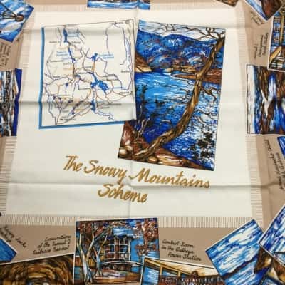 Vintage tablecloth the Snowy Mountain Scheme