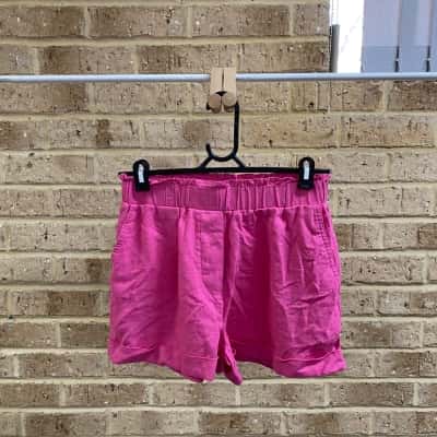 Sportsgirl Womens pink linen blend shorts Size 10 