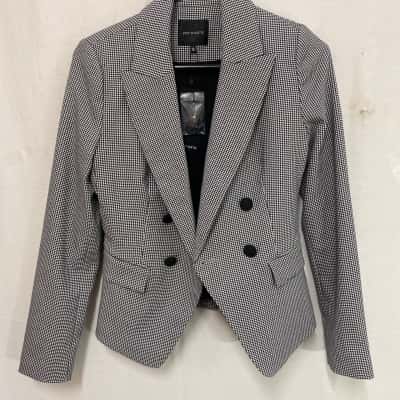 Portmans Black White David Jones Check Blazer Sz 6