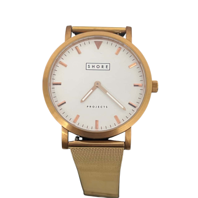 Shore Projects Holkham Watch Unisex Rose Gold Mesh Strap