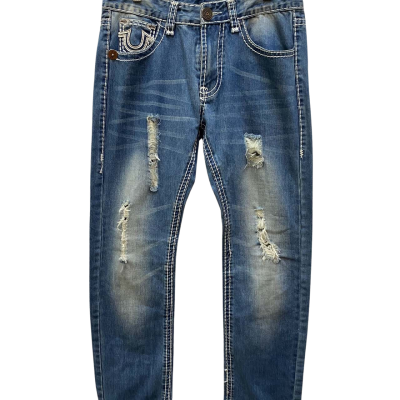 True Religion Womens  Size 32 Straight Leg Jeans Blue 
