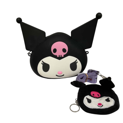 Kuromi  Handbag / Purse Set Black  