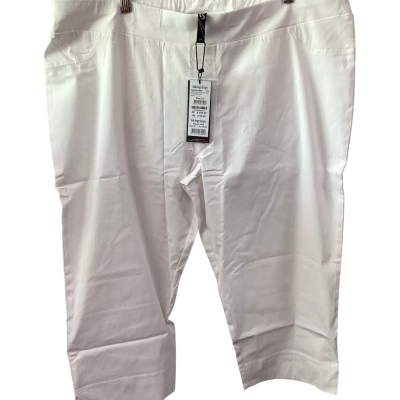 Taking Shape Womens 22 Expose Split Hem Crop Pant in White