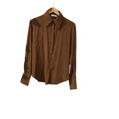 Scanlan Theodore Womens  Size 10 Long Sleeve Shirt Brown 