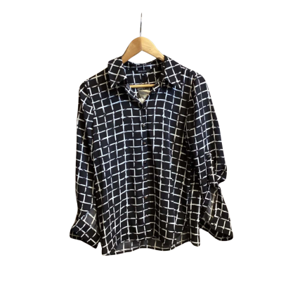 Portmans Womens  Size 8 Button Up Top Black  / White 
