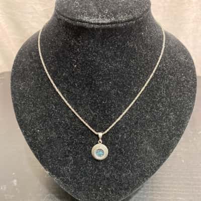 Sterling Silver Roman Glass Toggle Necklace