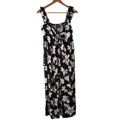 Volcom Womens  Size 12 Maxi Dress Black  / Floral 