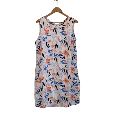 W.Lane Womens Linen Size 12 Floral Dress / Midi Dress Floral / Multicoloured / White 