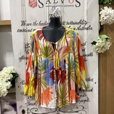 JOOP & GYPSY BRAND! STUNNING FLORAL BLOUSE! BNWT Womens  Size 14 3/4 Sleeve Top / Floral Top Floral / Multicoloured / Pattern 