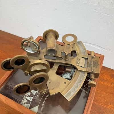 Kelvin & Hughes London 1917 Brass Sextant with Box, Nautical Maritime Gift