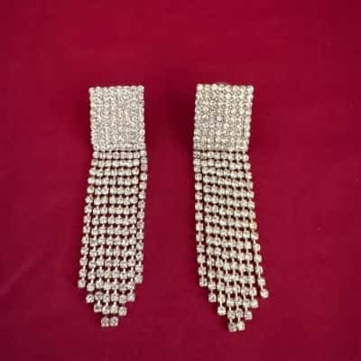 Lovisa Women's Multi Strand Rhinestone Fringe Earrings 