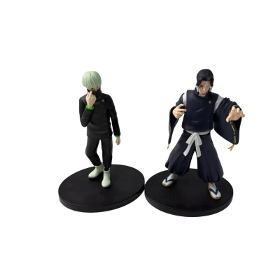   These collectible figure feature Toge Inumaki and Noritoshi Kamo from the anime Jujutsu Kaisen, released as part of the Jukon no Kata line by Banpresto