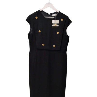 Carla Zampatti Womens  Size 14 Midi Dress Black  