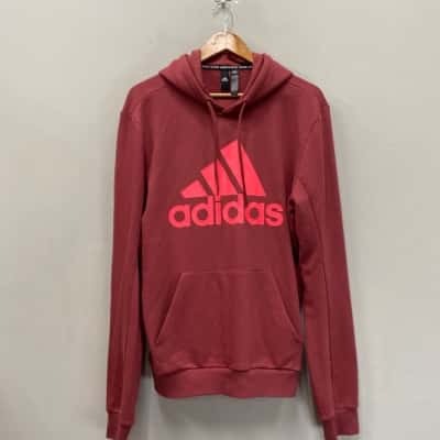 Adidas Mens  Size M Lightweight Hoodie Pink  /Maroon