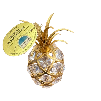 Pineapple Spectra Crystal 24k Gold Plated Figurine