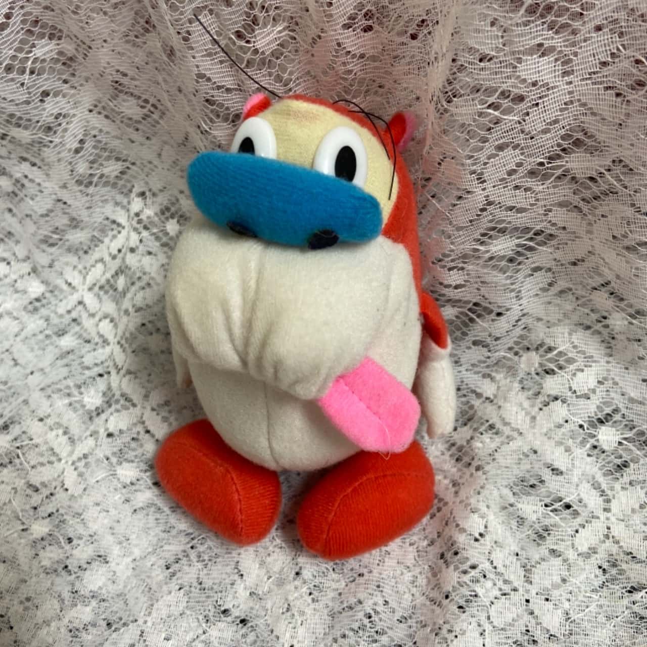 Vintage 'Stimpy' J Cat Plush Toy 17cm Bensons Showbags (No Tag) 1995