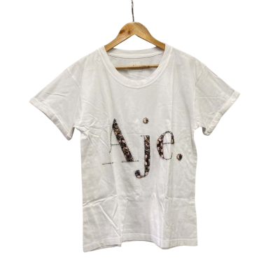 AJE Womens  Size XS Beaded T-shirt White 