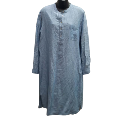 BEACH CLUB Size 12 Linen Blend Long Sleeve Midi Length Tunic Dress Coverall