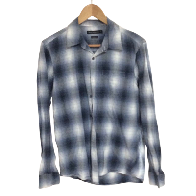 French Connection Mens  Size S Flannel Shirt Blue / White 